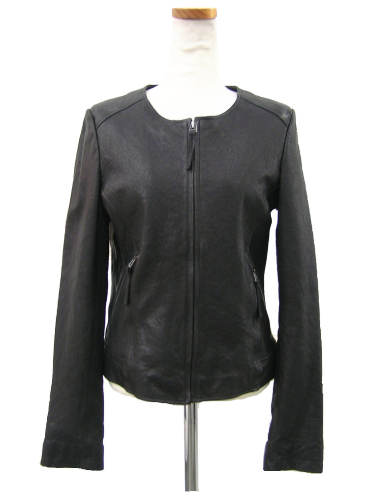 前を閉めての画像：JSレザーブルゾン